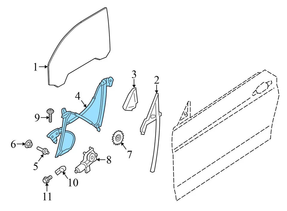 2017-2021 BMW M240I XDRIVE - Front LEFT Window Regulator 7292119 - Image 3 of 4