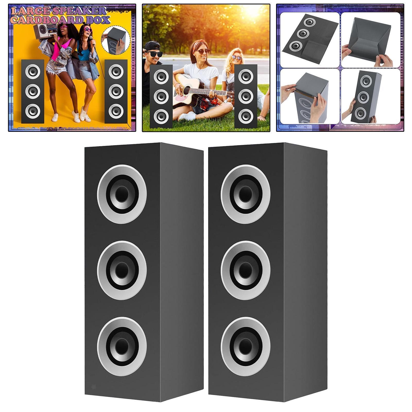 2Pcs Speaker-Shaped Cardboard Party Favor Boxes for Themed Events