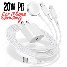 For Apple Watch Series 10 9 8 7 6 iPhone USB C Magnetic Cable 20W Fast Charger