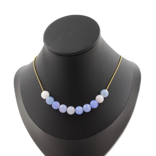 Collana Treasure Bay Con Pietre Preziose Naturali 10x16 Mm - Fatta A Mano, Quarzo Rosa, Turchese, Agata, 48 Cm - 4