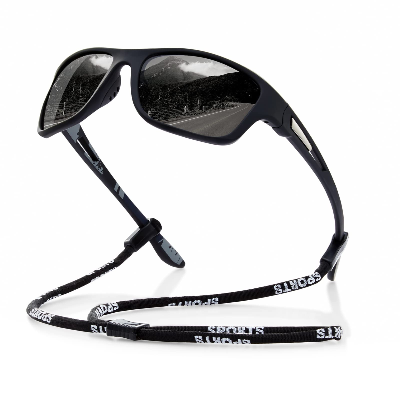 Polarized Sports Sunglasses for Men: UV400 Protection Glasses Wrap Around