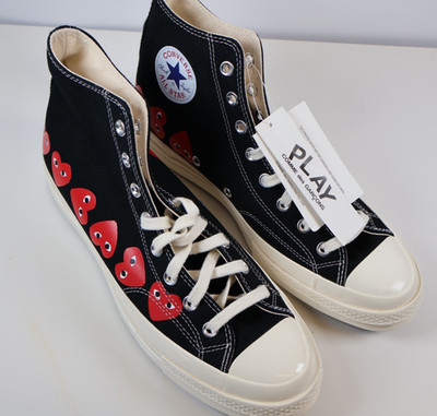 Converse x Comme des Garçons PLAY Multi Heart Chuck 70 Hi Tops (schwarz, UK 10) 