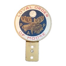 Vintage Loyal Order Of Moose Pap License Plate Topper