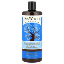 Dr Woods Peppermint Castile Soap 32 fl oz 946 ml All-Natural, Cruelty-Free,