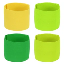 Soccer Captain Armband, Football Arm Bands Elastic 4Pcs Neon Green/Yellow
