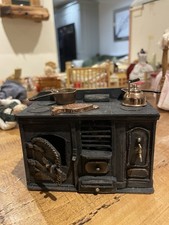 1/12th Scale Aga With Glowing Coals And Copper Kettle And Pans