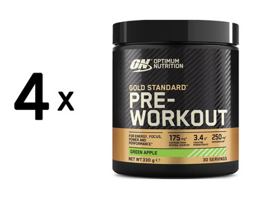 4 x Optimum Nutrition Gold Standard Pre-Workout (330g) Green (98,48 EUR/kg)