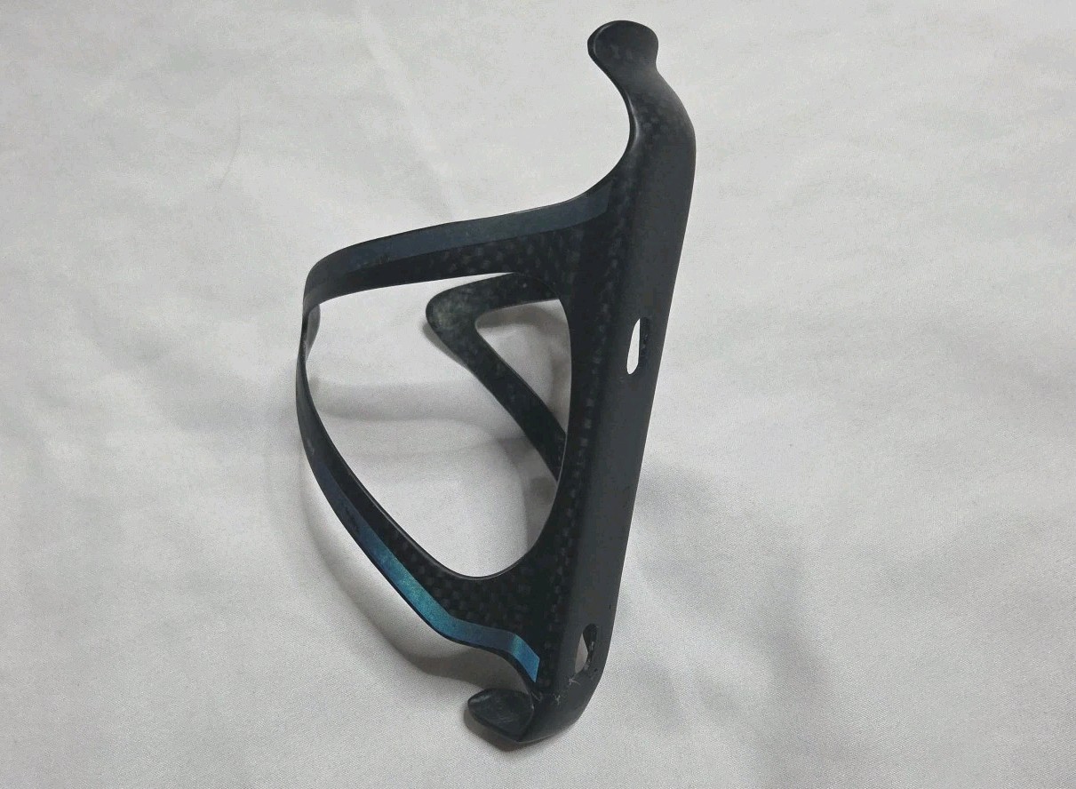 SUPACAZ Fly Carbon Bike Water Bottle Cage Matt iridescent trim line - USED