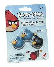 Collectible Puzzle Erasers   Series 2 Angry Birds Eraser 3-Pack SET A