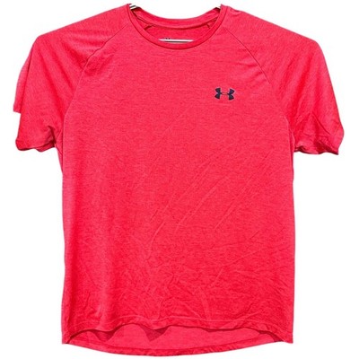 Under Armour Tech Tee Shirt Men Size L Pinkish Red Athleisure Short Sleeves