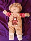 Cabbage Patch Kids 16" Baby Doll Blonde Curly Hair Blue Eyes Striped Outfit