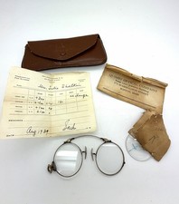 Antique 1939 12k G.F. Rim Eye Glasses/Case/Suscription