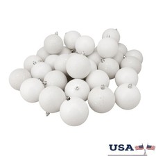 60 Piece Shatterproof Christmas Ornaments Set Durable Holiday Decor 2.5 Inch New