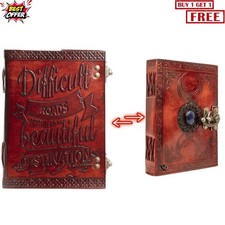 Handmade Leather Journal 7x5 Vintage WritingNotebook 200Page B1G1Combo