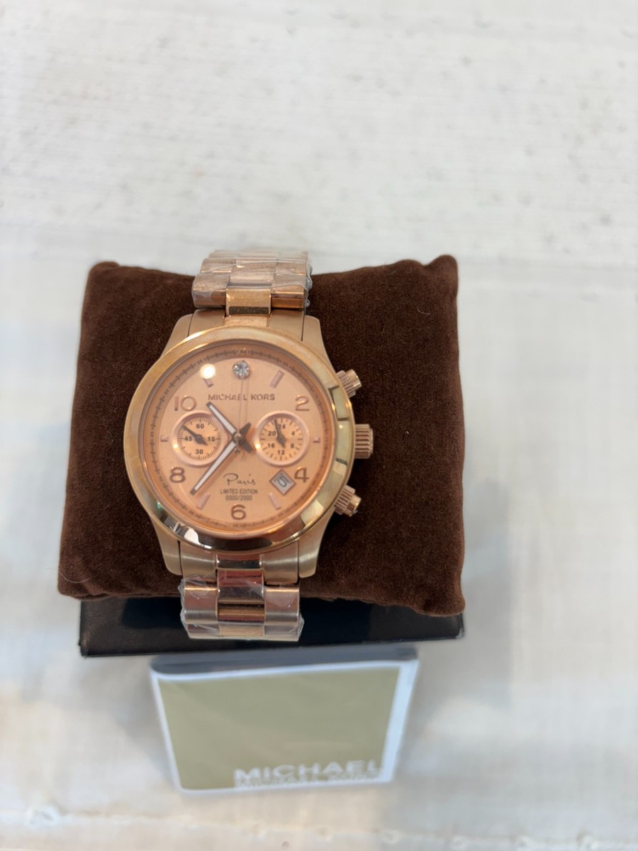 Michael Kors Le Edition Rose Gold Stainless Runway Diamond Watch