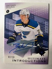 24-25 Ultimate Hockey Introductions Rookie Auto Purple UI-ZB Zachary Bolduc #/10