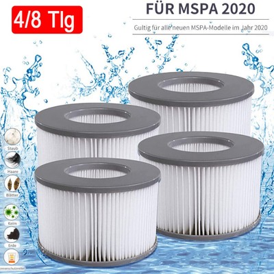 4/8 Stück Ersatzfilter Filterpatronen Filterkartuschen für MSPA 2020 Whirlpool