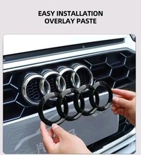 Emblema Logo Audi Nero Lucido O Opaco Anelli Griglia Baule A3 A4 A5 A6 Q3 Q5  