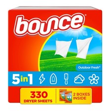 Bounce 330 Count Dryer Sheets Outdoor Fresh Laundry Fabric Softener Fresh Scent
