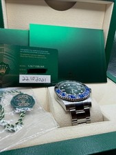 2021 Rolex GMT Master II Black Blue Batman Oyster Steel Watch 126710BLNR B+P 2