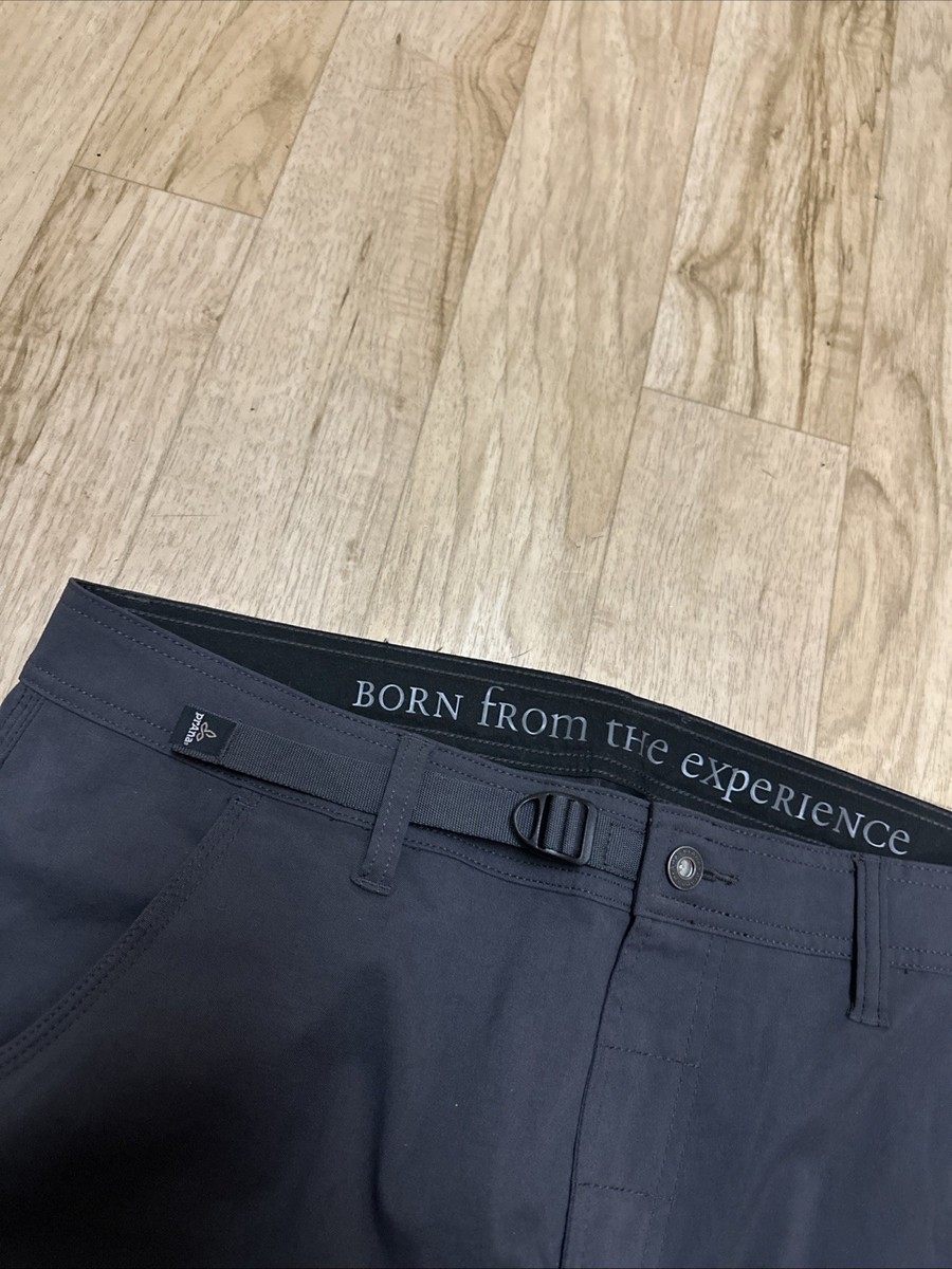 Prana Zion Straight Cargo Pants Mens 38x34 Shadow Stretch Belted Roll Up Leg View 2
