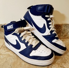 Nike Court Borough Mid 2 CD7782-107 Navy Blue White Sneakers Shoes GS Size 6Y