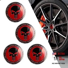 4PCS Skull Car Wheel Hub Center Cap Sticker, 2.2" Personalized Metal Wheel