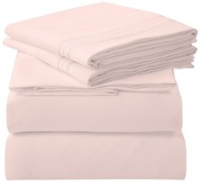 ROYALE LINENS 3PC Twin XL 1800 Microfiber Sheets Set - Soft Brushed Bedding PINK