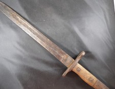 Vintage US 1900 Marked Bayonet Knife Trench Fighting Blade Spring Works Rusty
