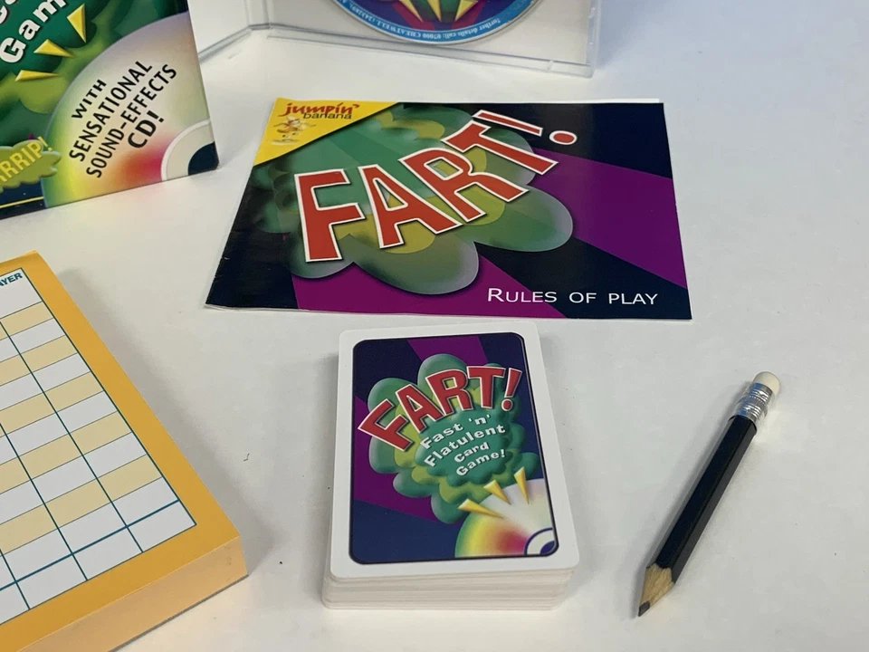LN 2007 Fart! The Fast & Flatulent Card Game  100% Complete w/ Sound Effects CD - Image 2 of 4