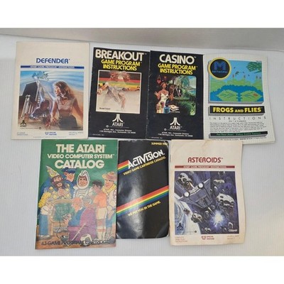 Vintage Atari Manuals Catalog Lot Defender Asteroids Breakout