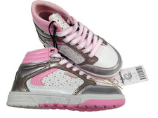 BNWT Little Girl Sz 6 Rivers Doghouse Pink White Silver High Top Joggers RRP 50