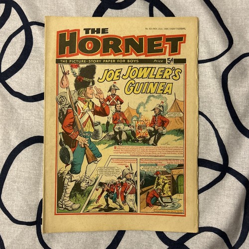 The Hornet Comic #63 Datum 21.11.64 UK Paper Comic Joe Jowler’s Guinea Vintage