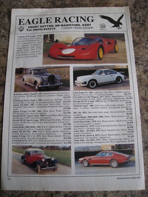 ADLER RENNKARTE SUTTON KENT AUTO LAGERLISTE 1988 WERBUNG CA. A4 GRÖßE DATEI 2