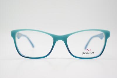 Brille genesis GV1476 Blau Weiß Silber Oval Brillengestell eyeglasses Neu