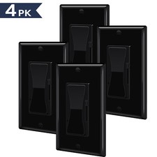 Black 3-Way 15A 120V CFL 600W LED 150W with Plate Cover 4Packs Dimmer