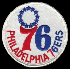 1970'S ERA PHILADELPHIA 76ERS NBA BASKETBALL VINTAGE 3" ROUND TEAM PATCH