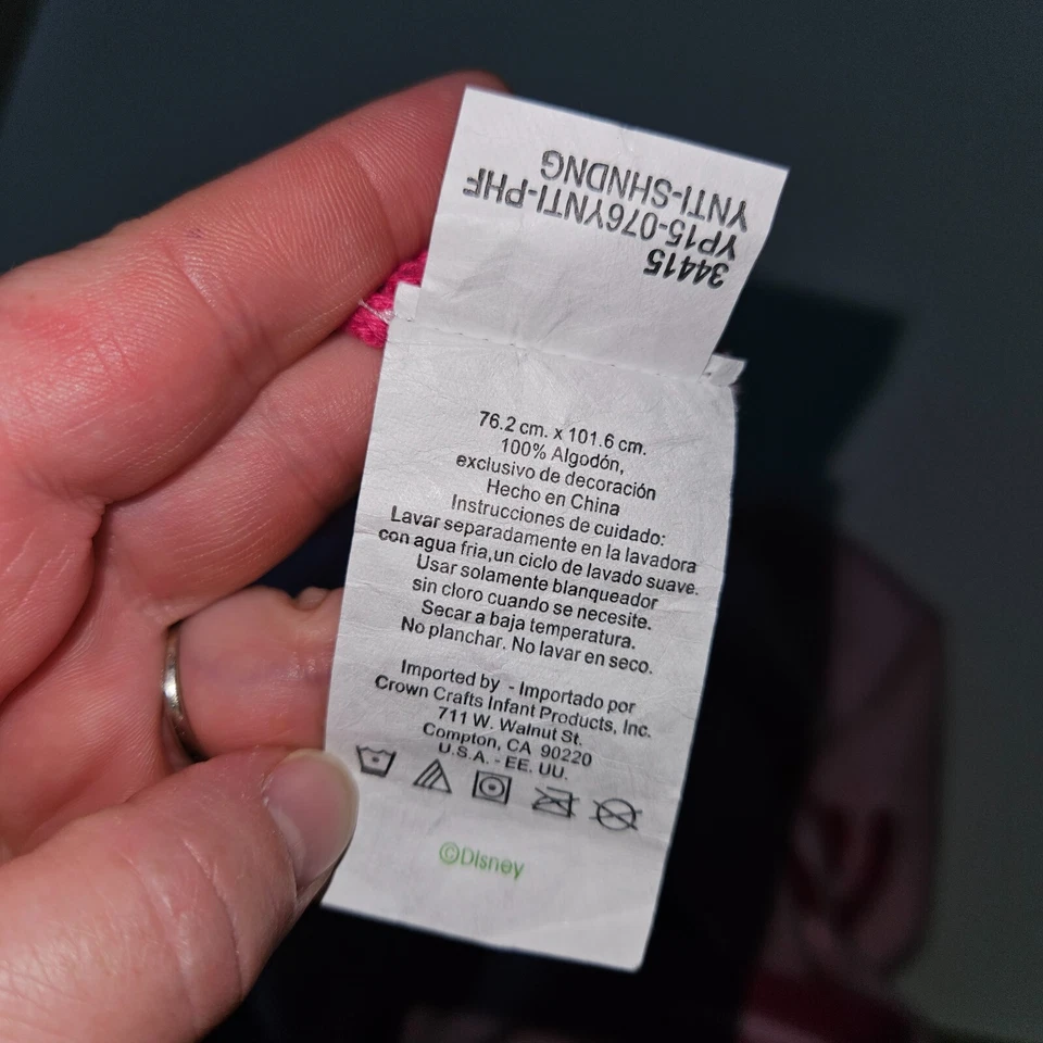 Cobertor de bebê Disney Baby Minnie Mouse malha rosa Lovey 30x40 - Imagem 3 de 4