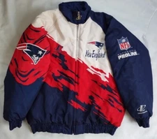VTG LOGO ATHLETIC  NEW ENGLAND PATRIOTS "PAINT SPLASH" FULL ZIPP WINTER JACKET L