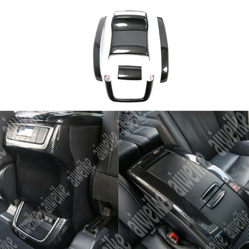 5x For Toyota Highlander 2015-2019 Carbon Car Look Front Armrest Box Panel Cover - Picture 2 of 5