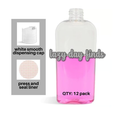 8 oz Clear Cosmo Oval PET Plastic Bottle 24/410 Qty 12