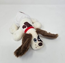 Pound Puppy White Plush Stuffed Dog Floppy Ears White Brown Spots Collar 8