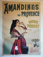AFFICHE RARE ORIGINALE PUBLICITAIRE’ÉPOQUE.AMANDINES DE PROVENCE.BISCUITS PERNOT