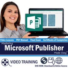 Learn Microsoft PUBLISHER 2016 2013 Training Tutorial DVD-ROM Course 4 Hours