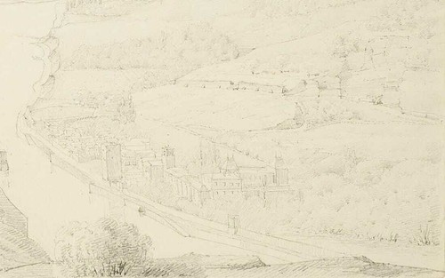 J. PEIPERS (1805-1878), Ufer der Rhône unterhalb von Lyon, Bleistift Romantik - Picture 7 of 7