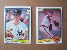 1982 &amp; 1983 Donruss Baseball Card Lot Tommy John NY Yankees Angels Set Break