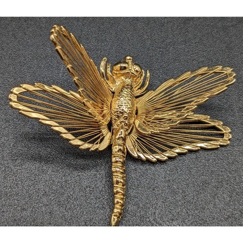 Monet Libelle und Schmetterling Vintage Goldton guter Zustand - Bild 8 von 9