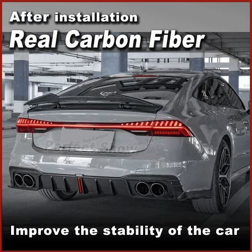 Alerón trasero de carbono borde de demolición alerón labio ala para Audi A7 S7 RS7 2019-2022 - Imagen 2 de 12