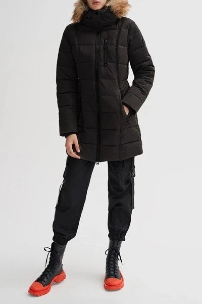 Noize hannah faux fur trim hooded parka cheap