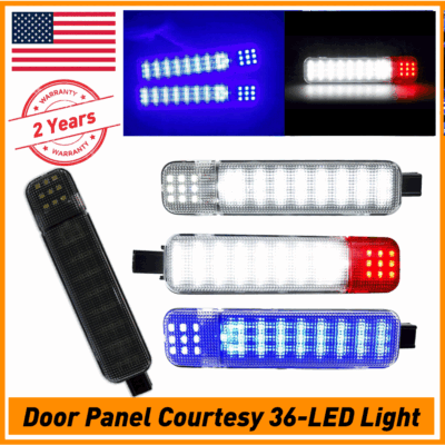 2x LED Door Panel Courtesy Lights For Hummer H2 2003-2009 | Red & White | 36 LED 6000K